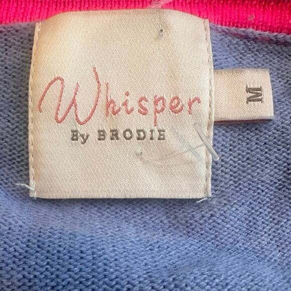 Whisper by Brodie “Hello Vacay” Spring Preppy Novelty Sweater Periwinkle EUC M - Picture 6 of 9